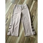 Isaac Mizrahi Live! Stretch Pink Culotte Pants w/ Button Size 2 Photo 2