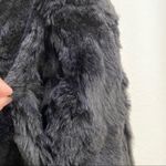 ANGL Black 100% Fur Sleeveless Hooded Coat Size S Photo 7