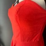 Amanda Uprichard  Strapless Ponti Dress Mini Neon Orange Medium Photo 6