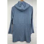 J. JILL Hooded Ribbed Knit Tunic Sweater Long Sleeve in Blue Large Comfortable Photo 3