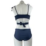 Women's Black Sleeveless Tie Strap Two Piece Twist Wrap Beach Bikini Swimwear S Photo 1