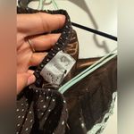 Brown and Blue Polka Dot Dress/top with Lace Trim Size M Size M Photo 4