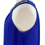 Vince Camuto Blue Rhinestone Yoke Neck Mini Tent Dress Photo 12