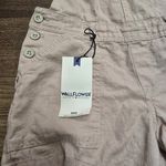 WallFlower Womens Overalls Shortalls Pink Linen‎ Rayon Blend Size Small Tan Photo 1
