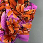 Handmade Muumuu Dress Vibrant Floral Puffed Sleeve Lily Midi Sequin Woven Detail Size M Photo 11