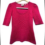 Deletta  for Anthropologie magenta textured 3/4 sleeve sweater size s Photo 2