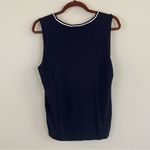 Talbots NWT  Navy Tank Top with White Tennis Racket Embroidery Size Large Photo 4