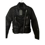 ALLSAINTS Esher‎ Leather Biker Jacket Size 2 Black Photo 8