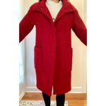 ZARA Double Breast Fuzzy Red Peacoat Sz XS Photo 1