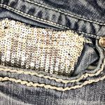 Cowgirl Tuff Co. Sequin Crosses Detail Fringe Hems Straight Leg Ankle Jeans Blue Size 31 Photo 6