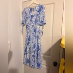 Free People $168 Blue Forever Always Dress Floral Midi Spring Coquette Fairy Photo 4
