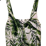 Panama Jack  Jungle Leaf Linen Blend Crop Top Button Front Women. Size M Photo 0