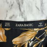 ZARA  Long Sleeve Chain Floral Print Large Button V Neck dress black gold size XS Photo 6