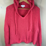 Aerie Womens Hooded Open Knit Long Sleeve Sweater Size Small Pink Color Classic Photo 0