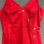 EXPRESS Xpress large red dress with cross bodice and side buttons Photo 3