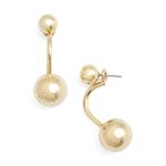 Trina Turk ๐๐ Gold Double Ball Front/Back Earring Photo 0