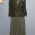 Atelier Danielle Gray Embellished Midi Dress Size 8 Photo 4