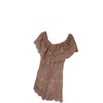 Lac Bleu Romper Size M Soft Pink Lace Crochet Off The Shoulder Size M Photo 2