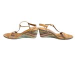 Style & Co New Without Box Elegant Tan Wedge Sandals W/ Multicolor Boho Heel Size 12 Photo 1
