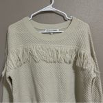 Cupcakes & Cashmere Neutral Fringe Knit Pullover Sweater Women’s Size Small Photo 2