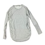 Athleta  gray long sleeve shirt with ruched sides size medium Photo 0
