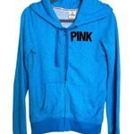 PINK - Victoria's Secret  Blue ZipUp Hoodie Jacket Love Pink Size Medium Photo 0