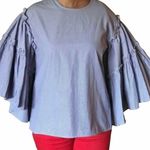 Anthropologie DRA wide sleeve ruffle detail relax blouse women Size XS Photo 0