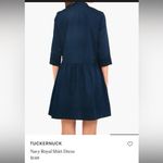 Tuckernuck Women's Navy Blue Cotton Royal Shirt Dress Mini Length Size S Preppy Photo 2