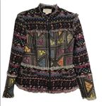 Nicole Miller Artelier Black Tribal Print Wool Blazer Sz. S Photo 2