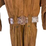 VTG Rabbit Rabbit Rabbit Designs Maxi Dress Sz 6 Brown Cotton Belted Western Photo 4