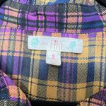 Love Fire Sheer Plaid Shirt Dress Long Sleeve Button Front Casual Size Small Purple Photo 1