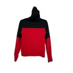 The North Face Drew Peak Hoodie Women’s M Red Black Pullover Fleece Logo Photo 5
