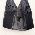 Vintage FIRST Black 100% Genuine Leather Biker Vest Women’s Halter Vest Size M Size M Photo 6