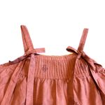 Kopal Block Print Bohemian Tank Top Shirt Blouse Bows Lace Trim Size Large NWT Red Photo 3