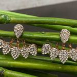 Unsigned Waterdrop Ear Jacket Rhinestones Rose Gold Photo 3