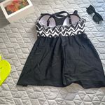 One Piece Swimsuits Bathing Suits top size Small black white Flowy tankini  Pool Photo 3