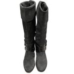 Sam Edelman  Washed Black Pia Tall Nubuck Leather Riding Boots Photo 4