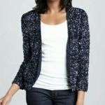 Parker  Silk Navy Sequin Open Blazer Fabulous Glam New Year’s eve Evening Jacket Photo 1