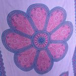 YOA Floral Scarf Shawl Wrap Fringe Mandala Pattern FLAWS Women 62" x 44" Boho Purple Photo 11