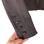 House Of Harlow Plaid Cropped Blazer Brown Sz XS Photo 3