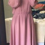 Jack Bryan • Mauve Puff Sleeve Dress Chiffon Pink Size L Photo 0