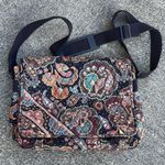Vera Bradley  Large Messenger Bag Crossbody Paisley Brown Floral Laptop Purse Photo 0