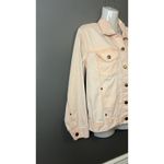 Chico's  Denim Jacket Women's Small Pink Jean Trucker Button Front Blush Soft Photo 1