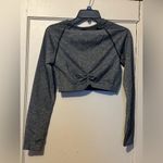 Gymshark Adapt Marl Seamless Long Sleeve Crop Top | Size: L | Gray Photo 4