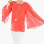 Chico's Chico’s Travelers Collection Pleated Sleeve Top Size XL Photo 1