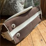 Rafe Brown and White Shoulder Bag with Silver Hardware Photo 7