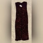 Dress the Population NEW Vada Mixed Media Strapless Gown Port Burgundy Red Sz XL Photo 8