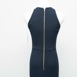 Betsy and Adam Arielle Scuba Crepe Ruffle Slit Gown Navy Size 2 Photo 14