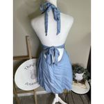 Lulus  Light Blue I'm Smitten Chambray Halter Tie babydoll Dress with Pockets Photo 2