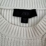ZARA Women’s White Chunky Knit Sweater Pullover Long Sleeve Cozy Size XL Photo 2